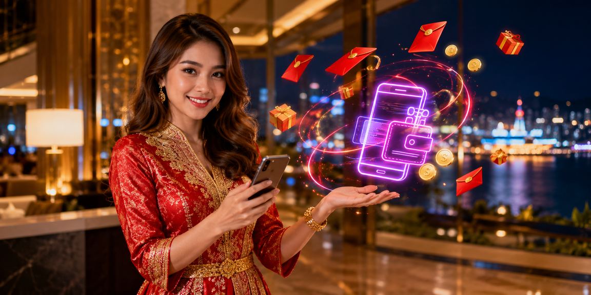 A Malaysian player receives a red packet bonus during a festive promotion on the 105 platform